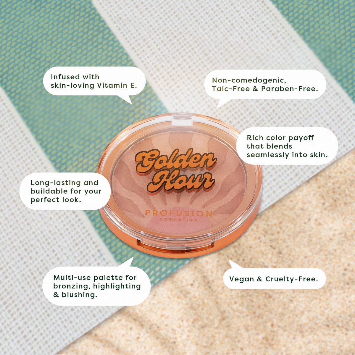 West Coast Glow Golden Hour Luminous Bronze & Glow Palette Infographics