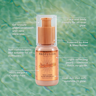 West Coast Glow Sunbeam Face & Body Glow Enhancer Infographics