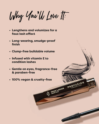 Faux Lashes | Lengthening & Volumizing Mascara - Black