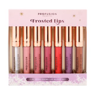 7 different shades of lip gloss in a box