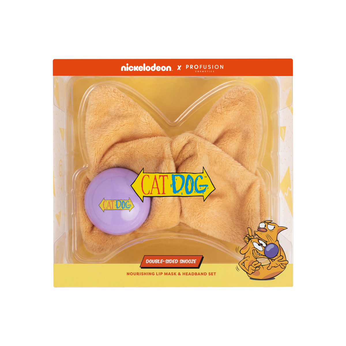 Cat Dog | Double-Sided Snooze - Nourishing Lip Mask &amp; Headband Set