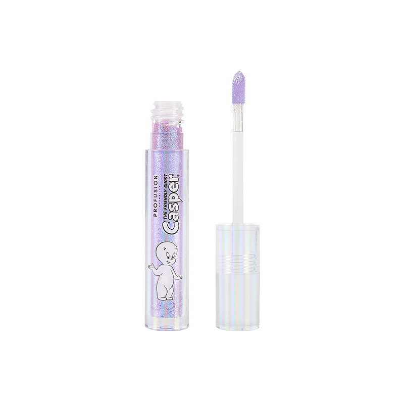lilac/ purple iridescent lip topper opened showing lip applicator