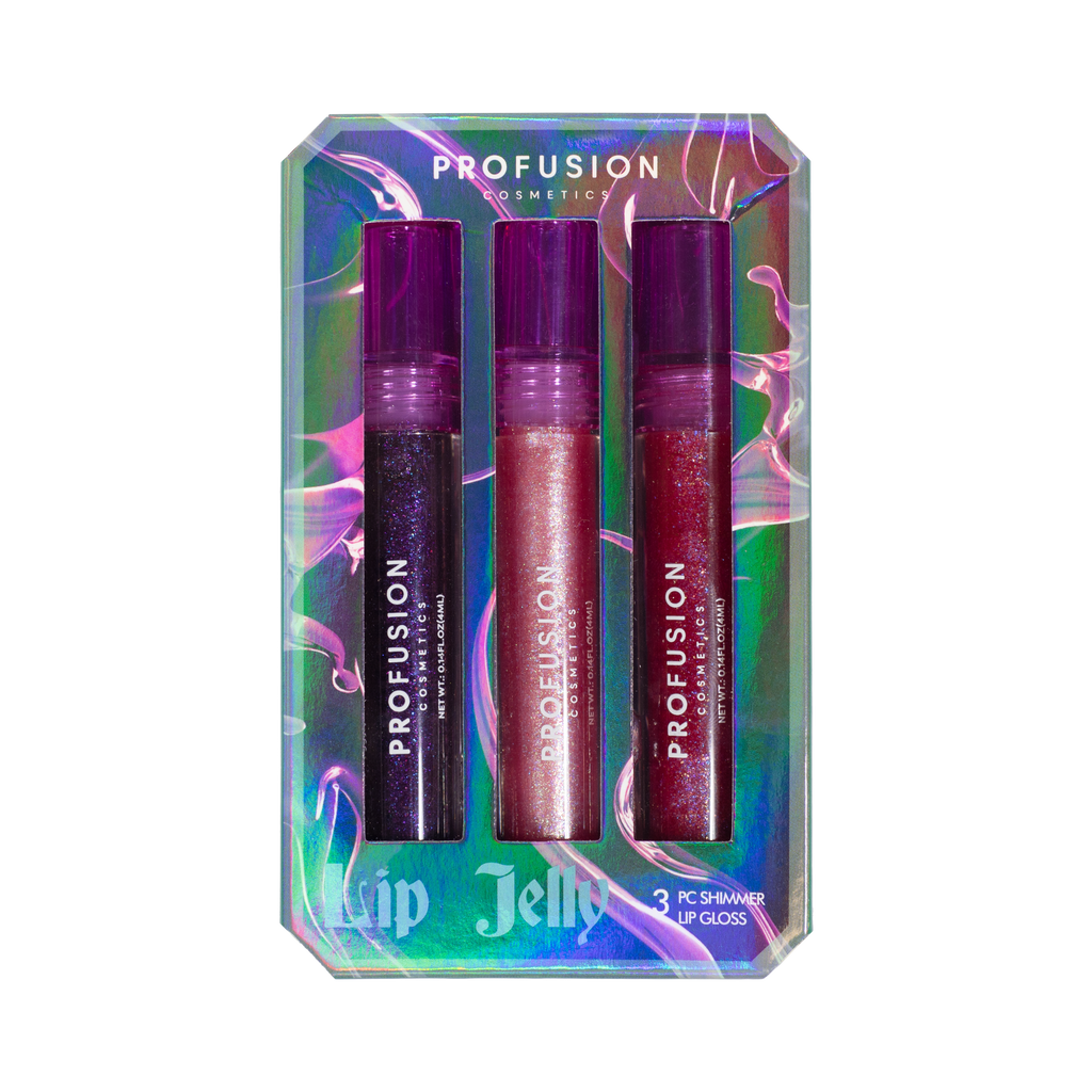 3 pcs shimmer lip gloss in a package box