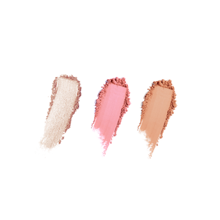 3 different shapes of blush in swatches
