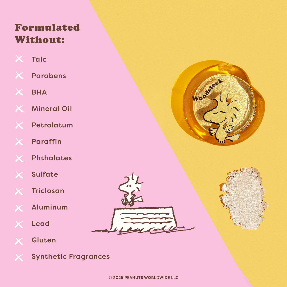 Peanuts 75th Woodstock Bouncy Face Highlighter Infographics