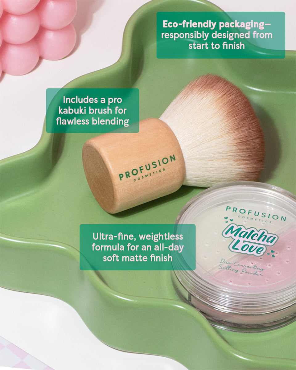 Matcha Love Correcting Powder & Kabuki Brush
