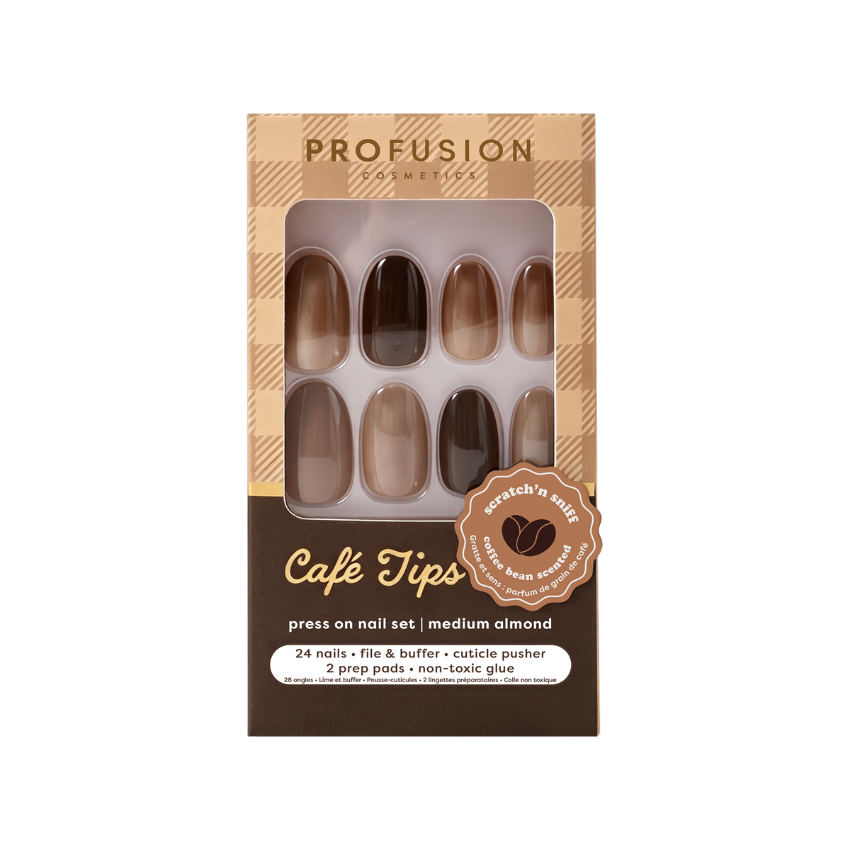 Café Tips Press On Nail Set