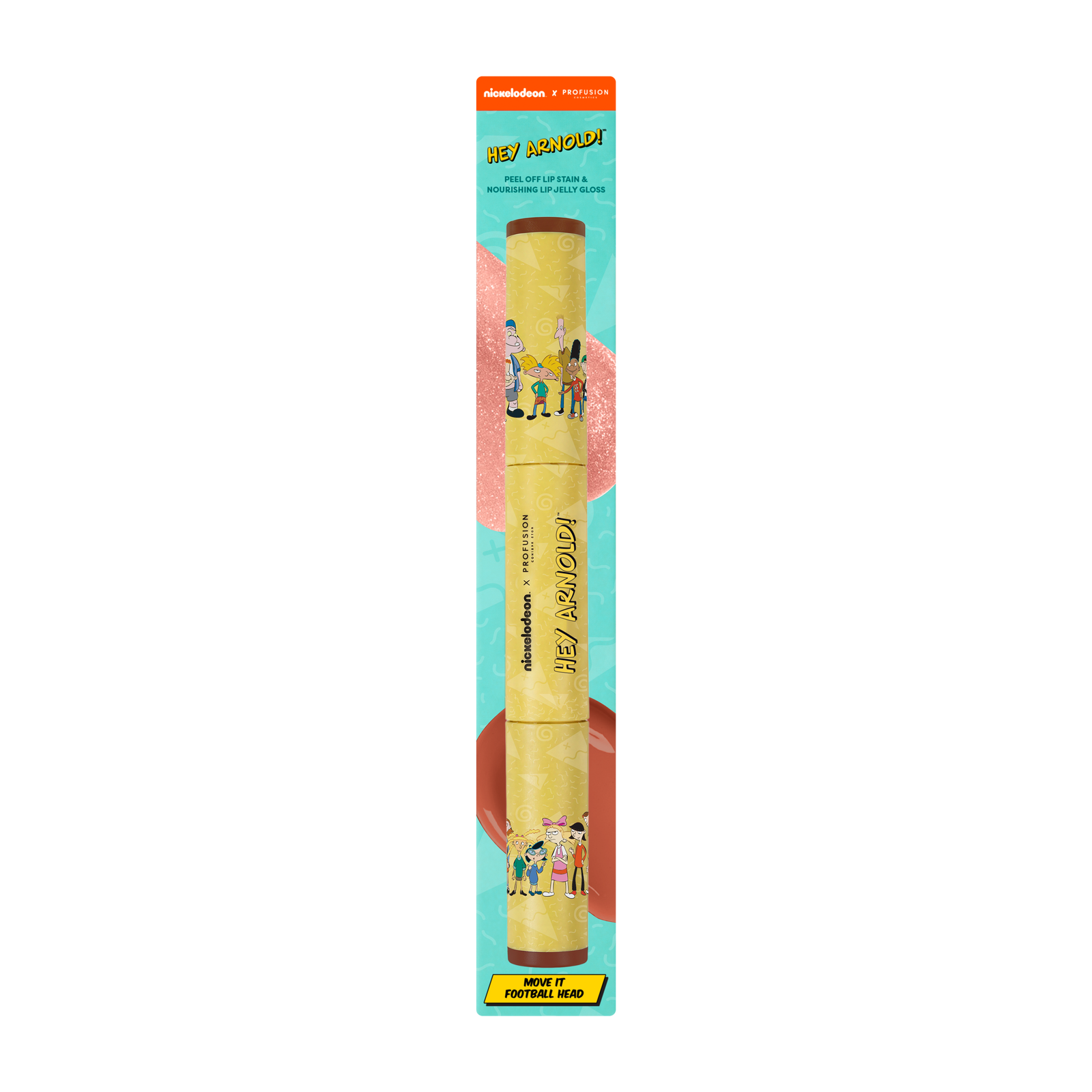 Hey Arnold! | Move It Football Head - Peel Off Lip Stain & Nourishing Lip Balm