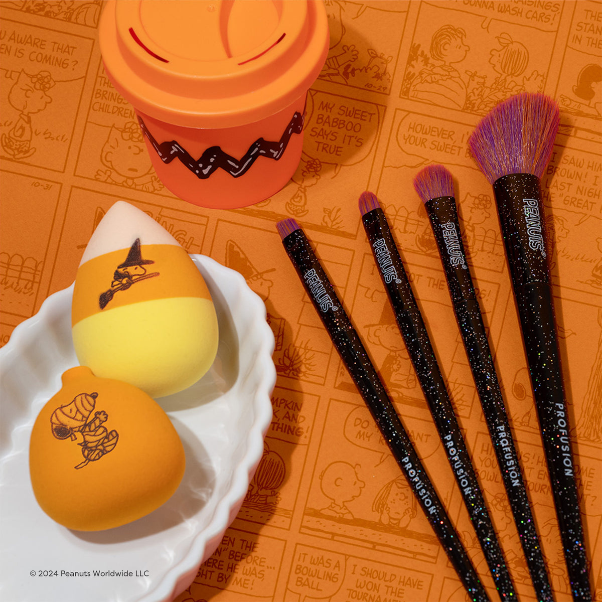 peanuts makeup sponge and makeup brush set