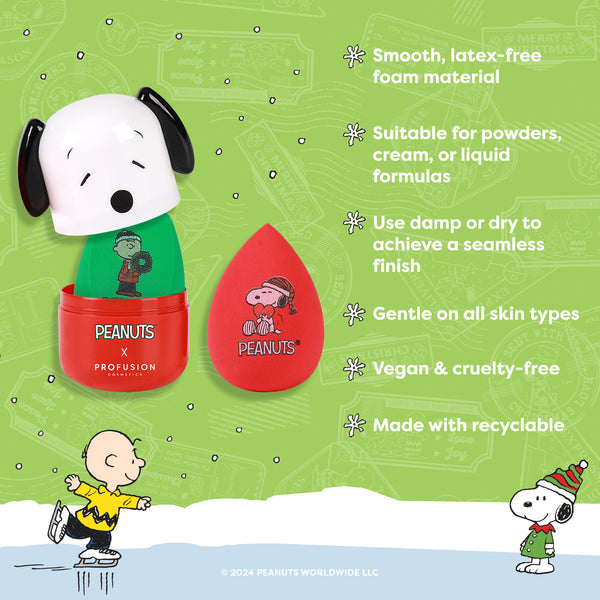 Peanuts Holiday Let It Blend Sponge Case Set | Profusion Cosmetics