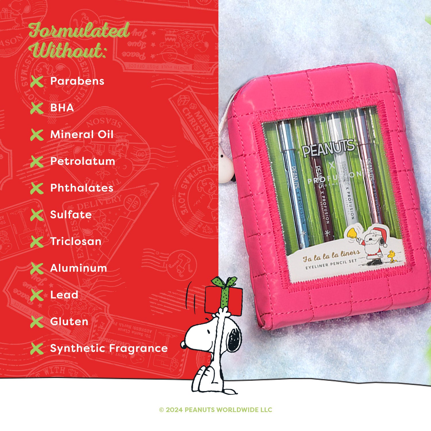 Profusion x Peanuts Fa La La La Liners Eyeliner Pencil Set, Eye Liner