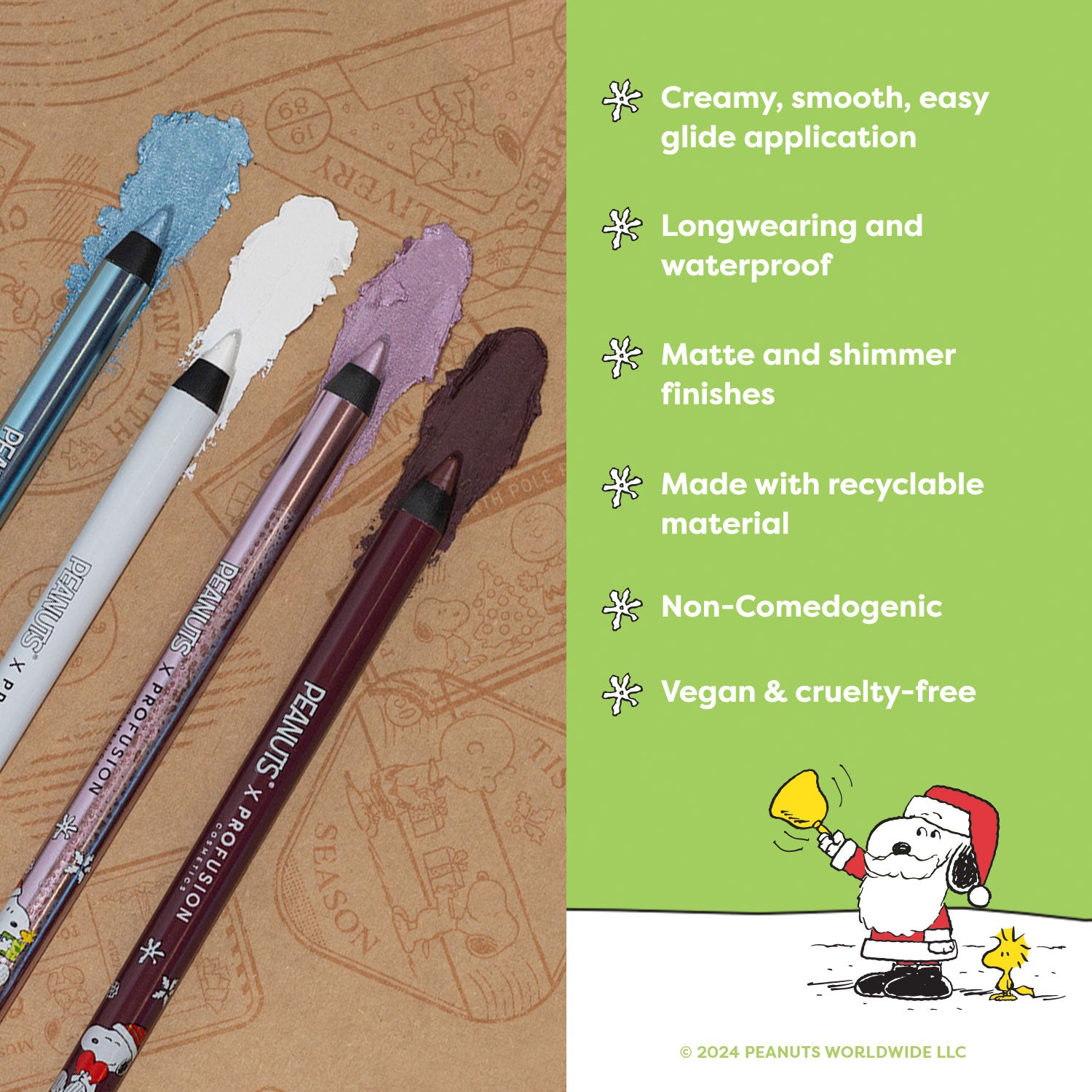 Profusion x Peanuts Fa La La La Liners Eyeliner Pencil Set, Eye Liner