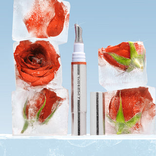 Frosted Kiss lifestyle with ice cubes and frozen roses