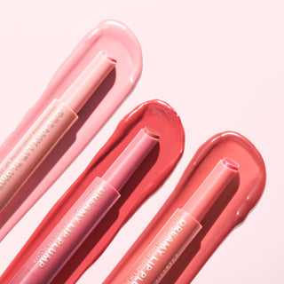Profusion Cosmetics Dreamy Lip Pencils in shades of pink and red are displayed with matching swatches.