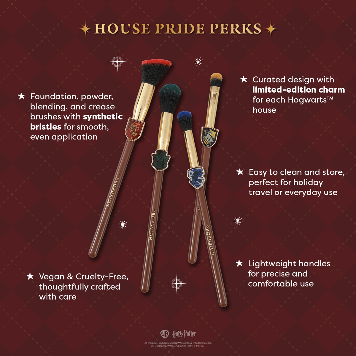 Harry Potter Holiday | House Champions Face & Brush Set Infographics