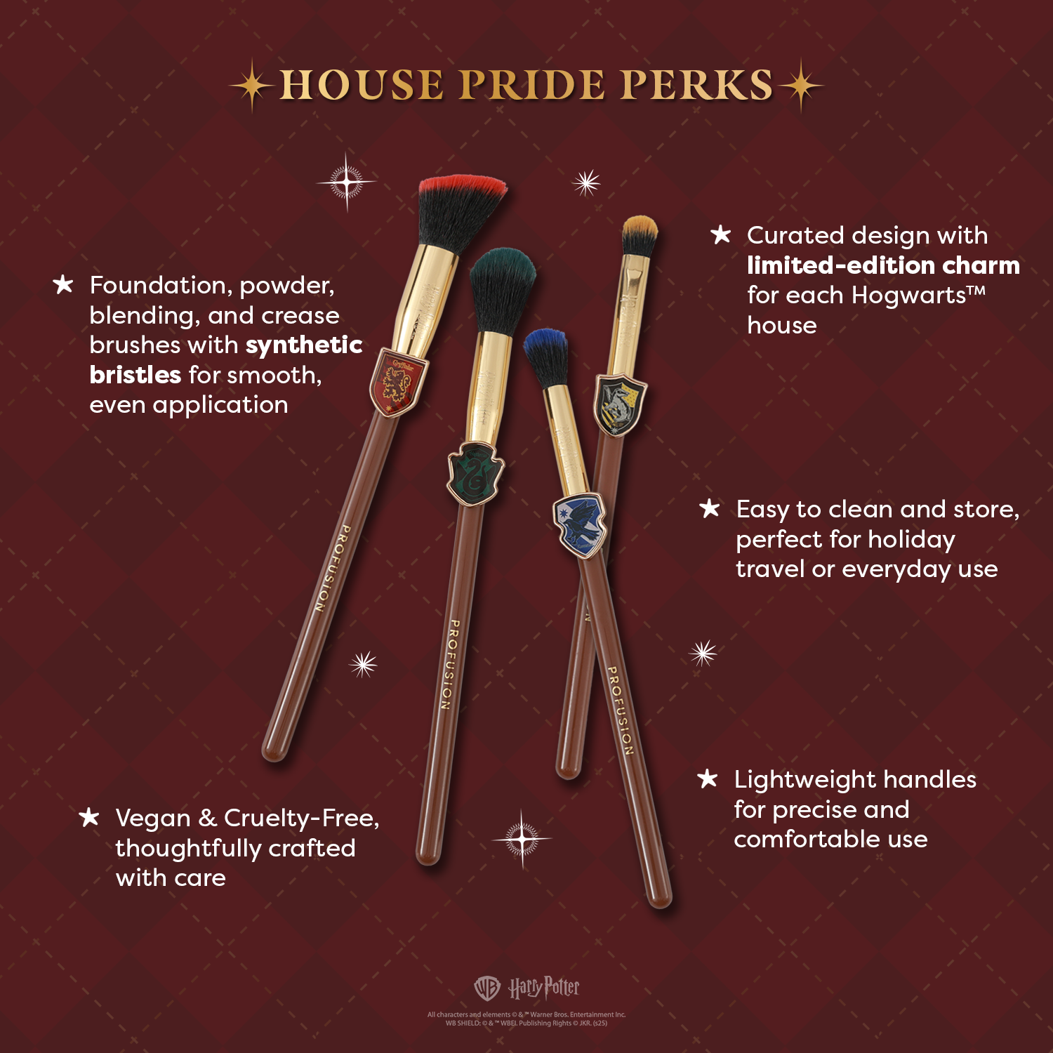 Harry Potter Holiday | House Champions Face & Brush Set Infographics