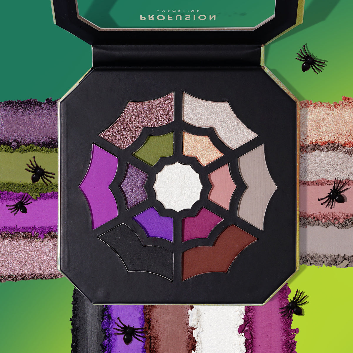 Monster Bash | Web of Eyes 13 Shade Palette Opened with swatches