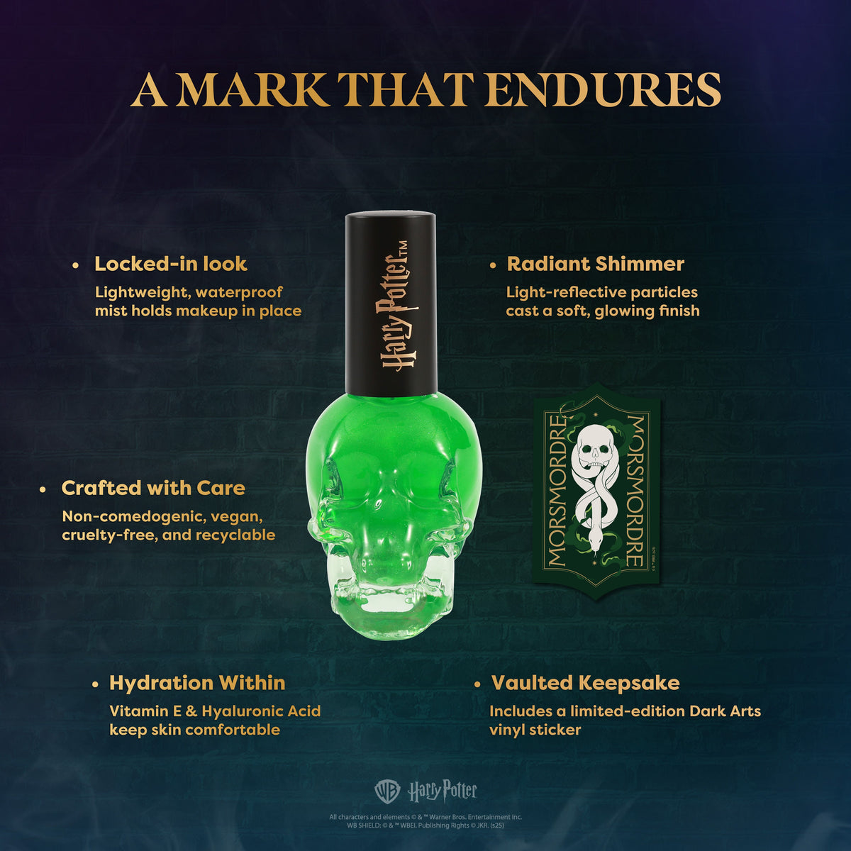 HP Dark Arts | Morsmordre Illuminating Setting Spray Infographics