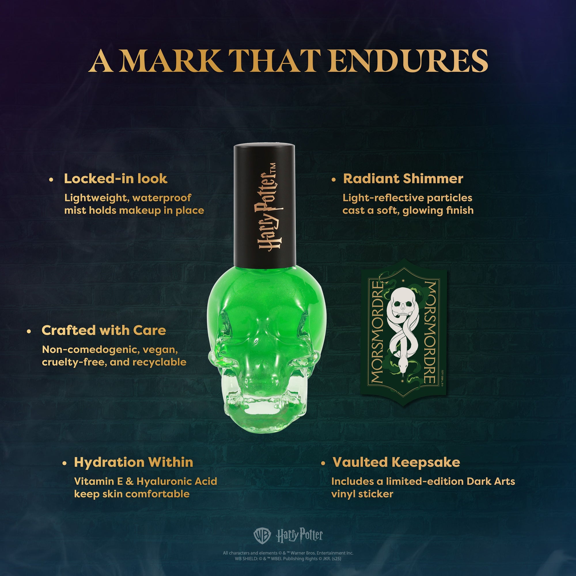 HP Dark Arts | Morsmordre Illuminating Setting Spray Infographics