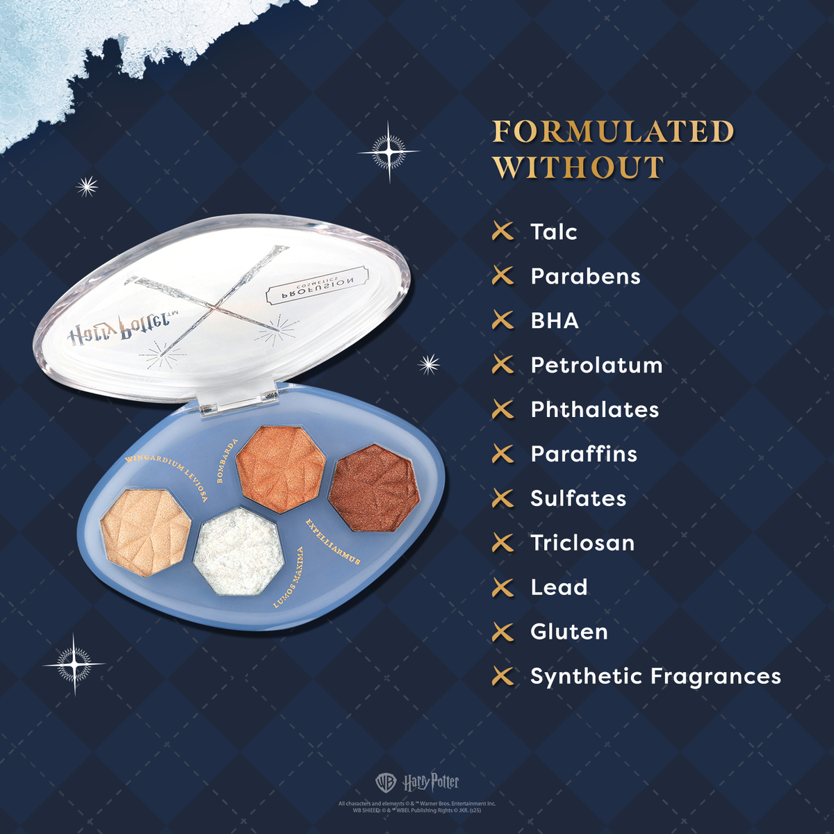 Harry Potter Holiday | Magical Charms Illuminating Highlighter Quad Infographics