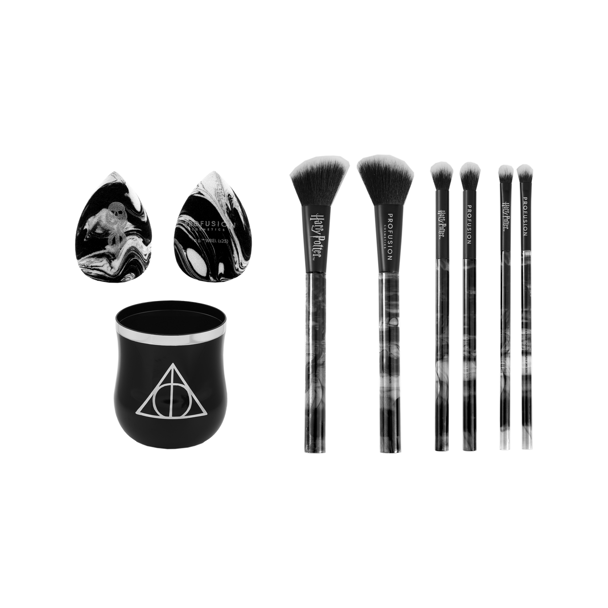 HP Dark Arts | Deathly Hallows™ Blend Makeu Brush &amp; Sponge Set Opened Set