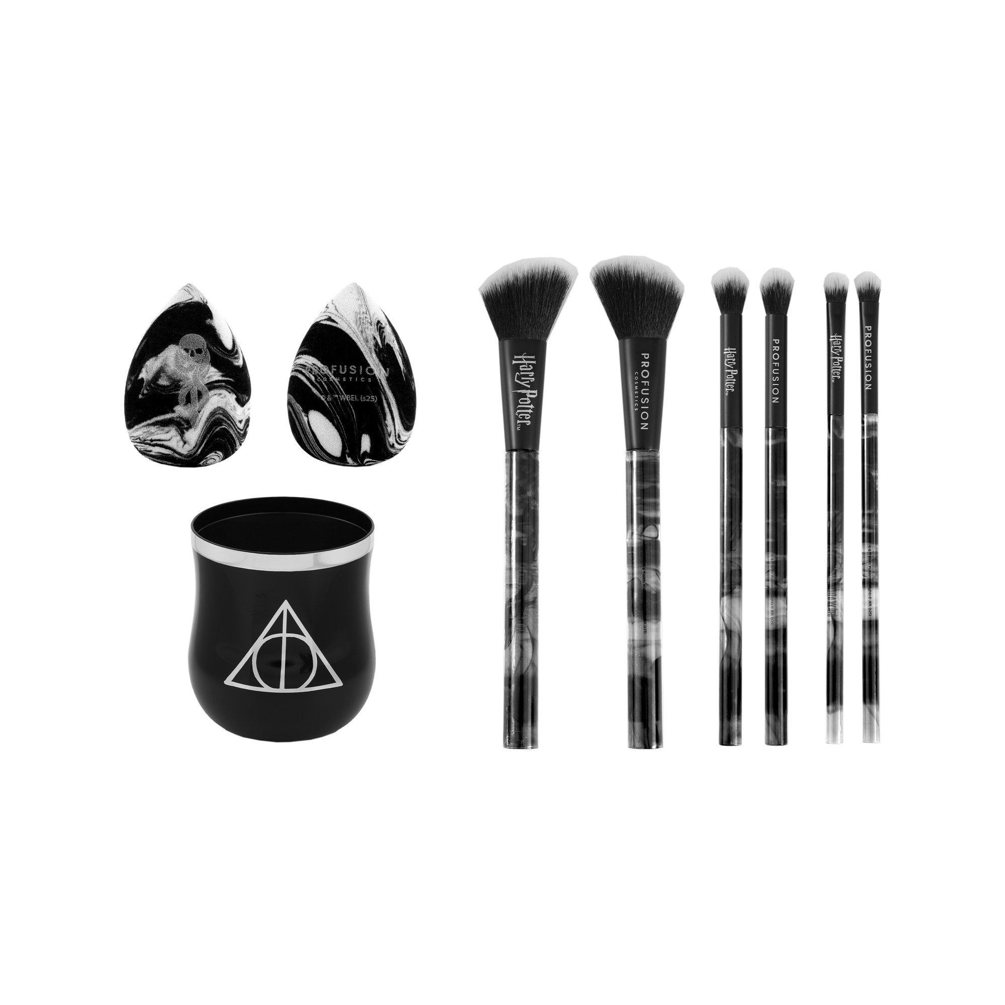 HP Dark Arts | Deathly Hallows™ Blend Makeu Brush & Sponge Set Opened Set