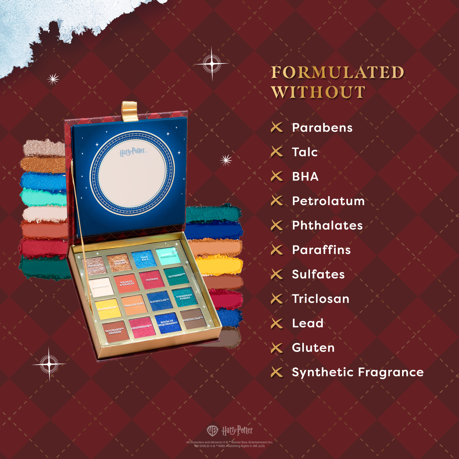 Harry Potter Holiday | Hogwarts™ 16 Shade Palette Infographics