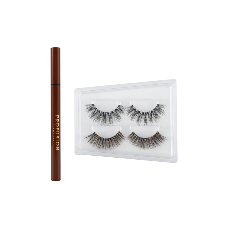Double Shot Fauxspresso 2 Pair Faux Mink Lash Set + Adhesive opened