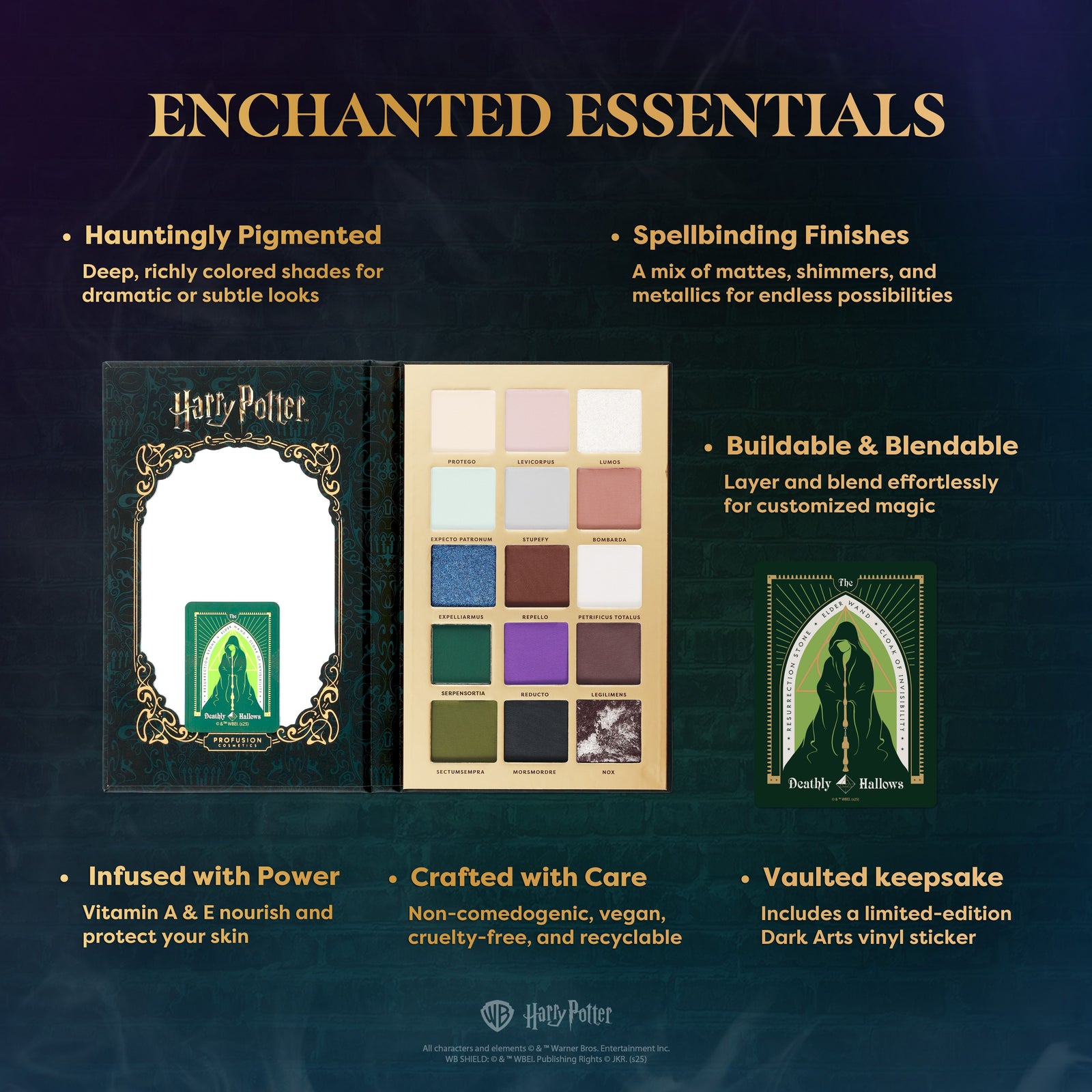 HP Dark Arts | The Dark Arts 15 Shade Palette Infographics