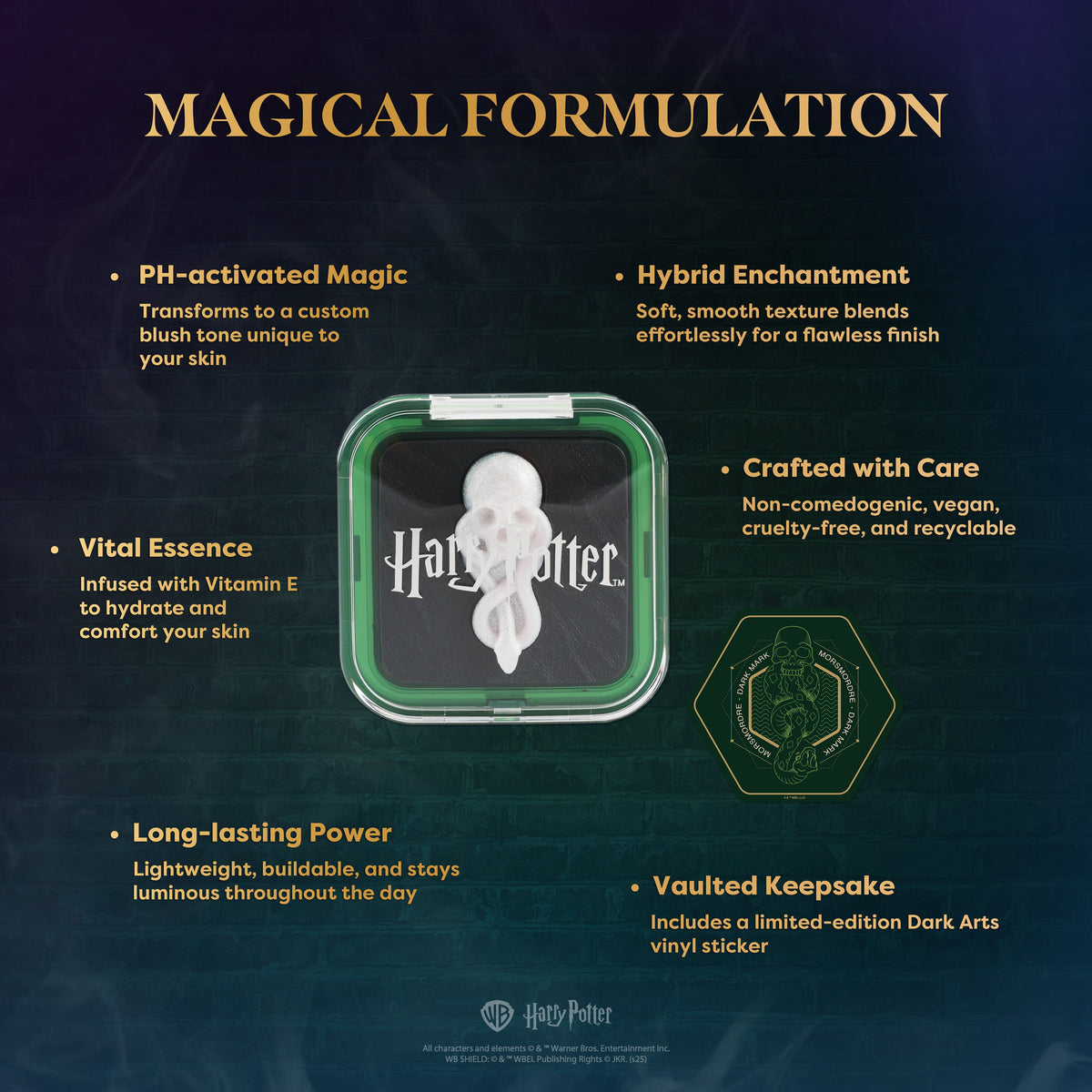HP Dark Arts | The Dark Mark PH Color Changing Blushlighter Infographic