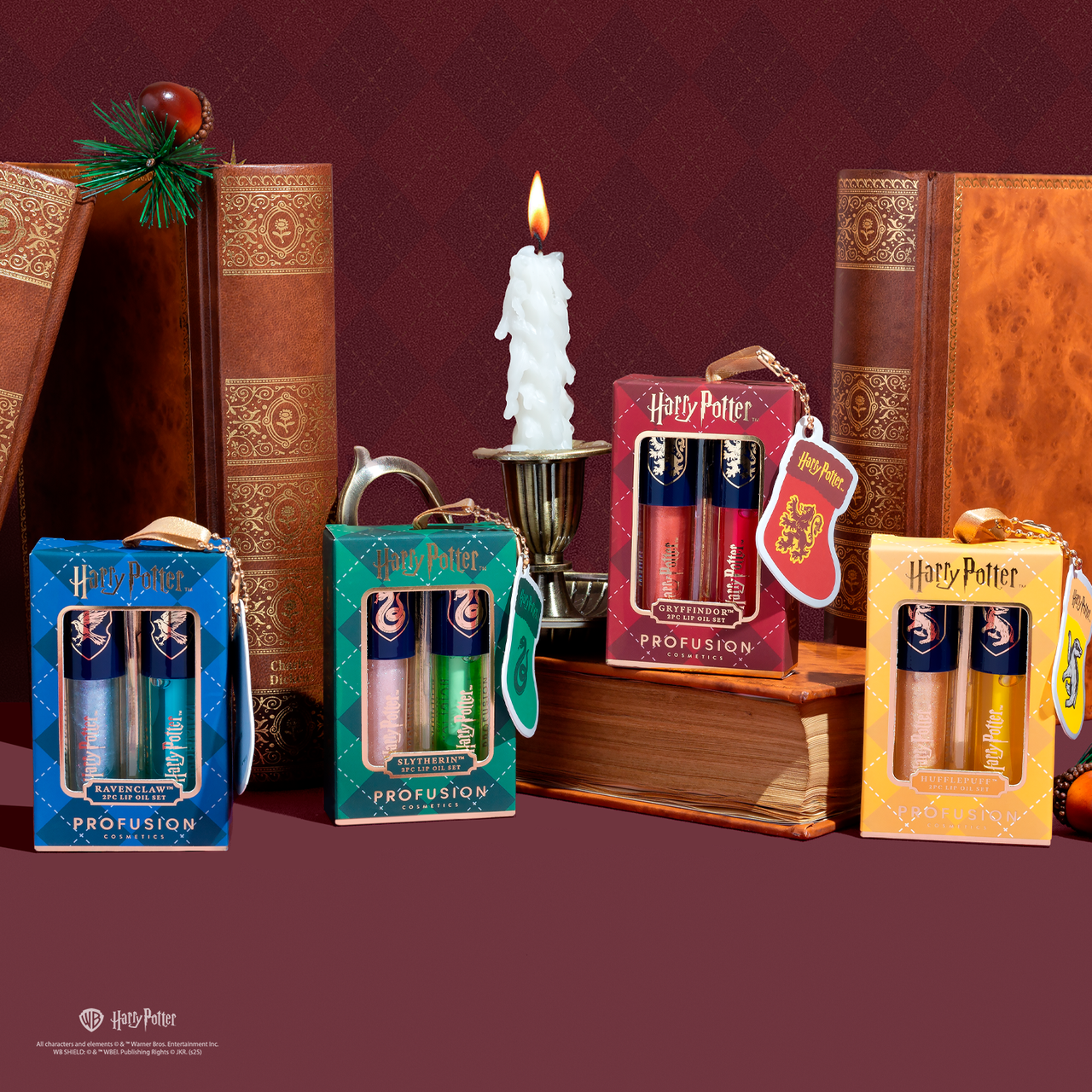 Harry Potter Holiday | Gryffindor™ Slytherin™ Hufflepuff™ Raven Claw™ Lip Duo Set lifestyle