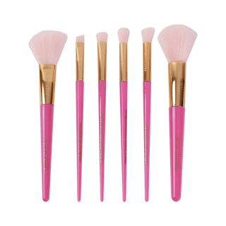Dulces vacaciones | Bóveda de brochas para rostro y ojos de 6 piezas