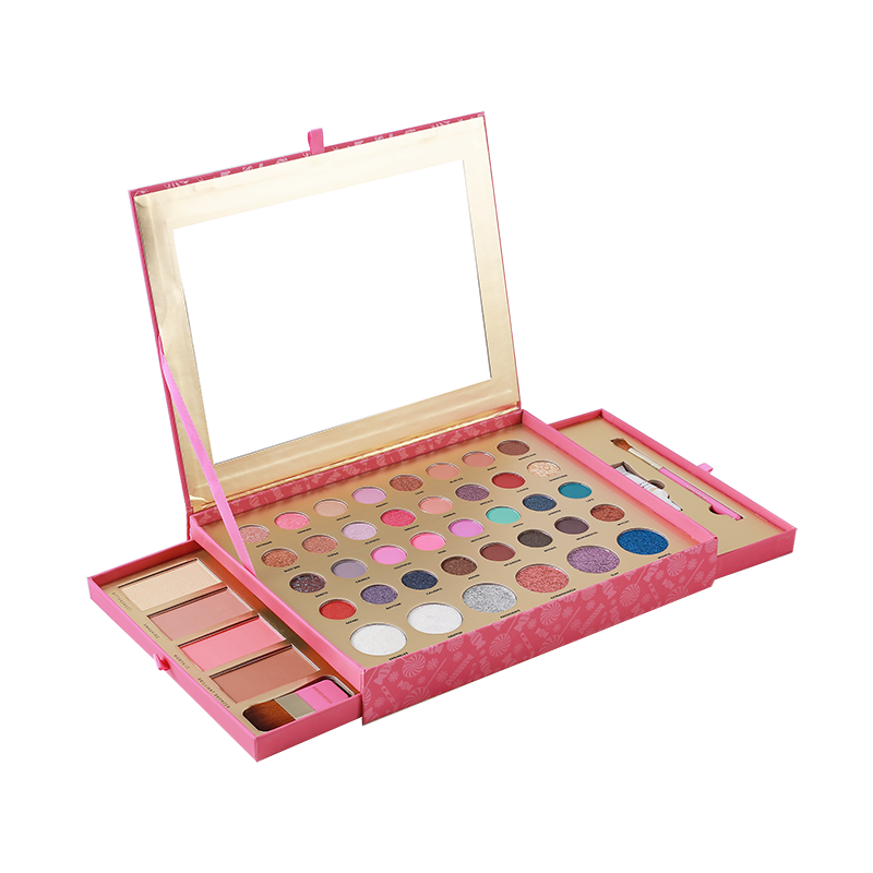 eyeshadow palette festive glam, eyeliner, eyeshadow primer, blush, makeup brushes set, highlighter