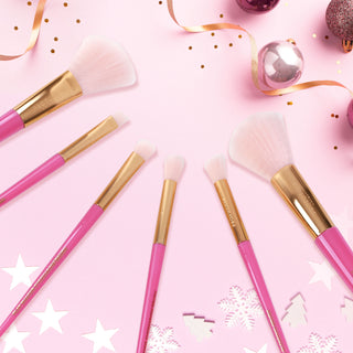 Dulces vacaciones | Bóveda de brochas para rostro y ojos de 6 piezas