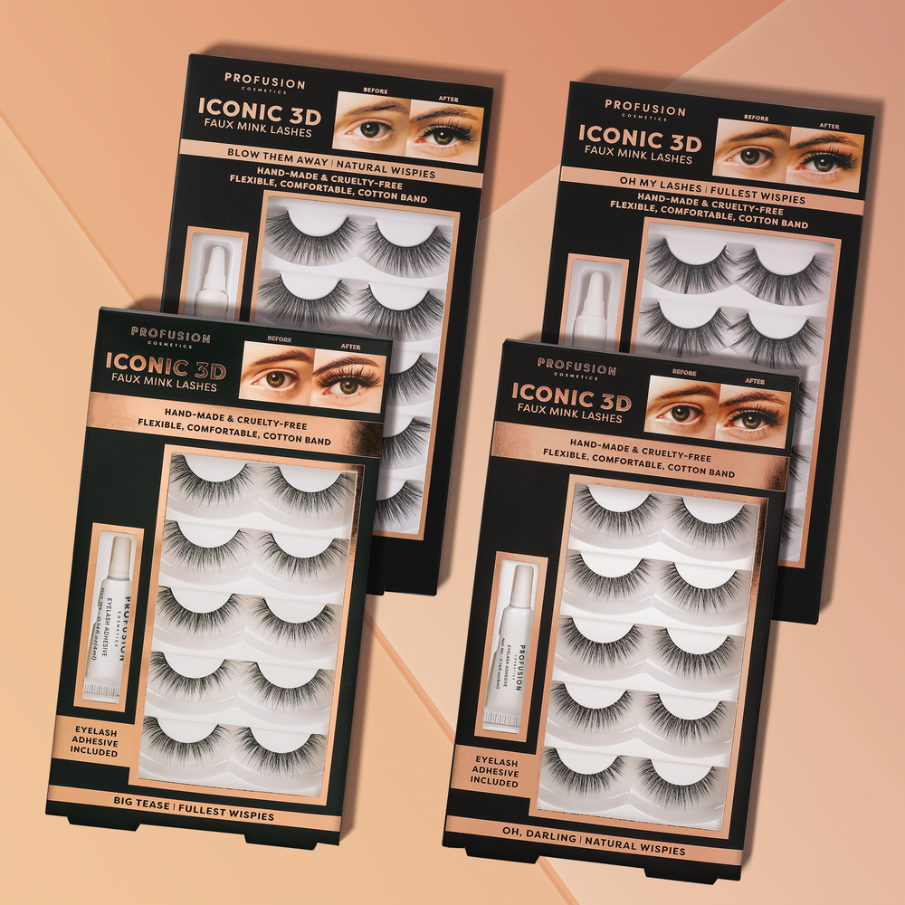 Profusion Iconic 3D Faux Mink Lashes 6pc Set - Profusion Cosmetics